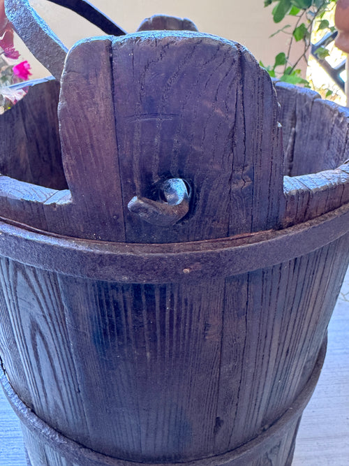 19th Century French Oak Water Bucket | Farmhouse Pail